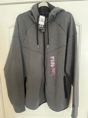 RBX X-Train Men’s Charcoal Gray/Black Full Zip LightWeight Hooded Jacket NWT